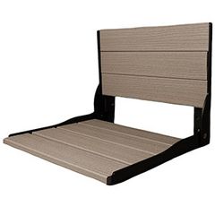 Bath Concepts composite fold-down shower seat, black frame, Harborwood seat