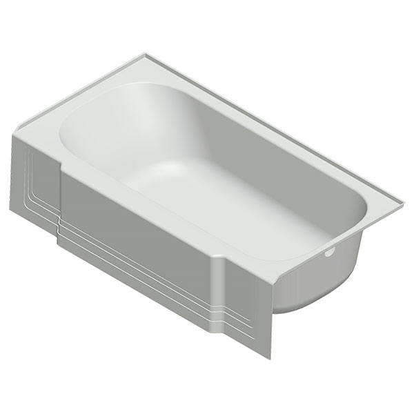Bath Concepts 60 by 30 inch acrylic replacement bathtub in White with a left-hand drain